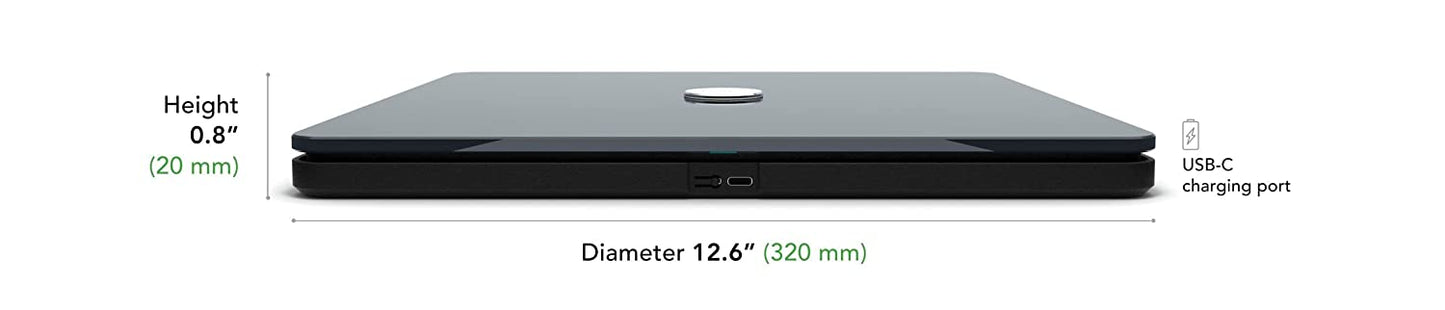 Qardio QardioBase X Smart WiFi Scale and Full Body Composition 12 Fitness Indicators Analyzer - Volcanic Black