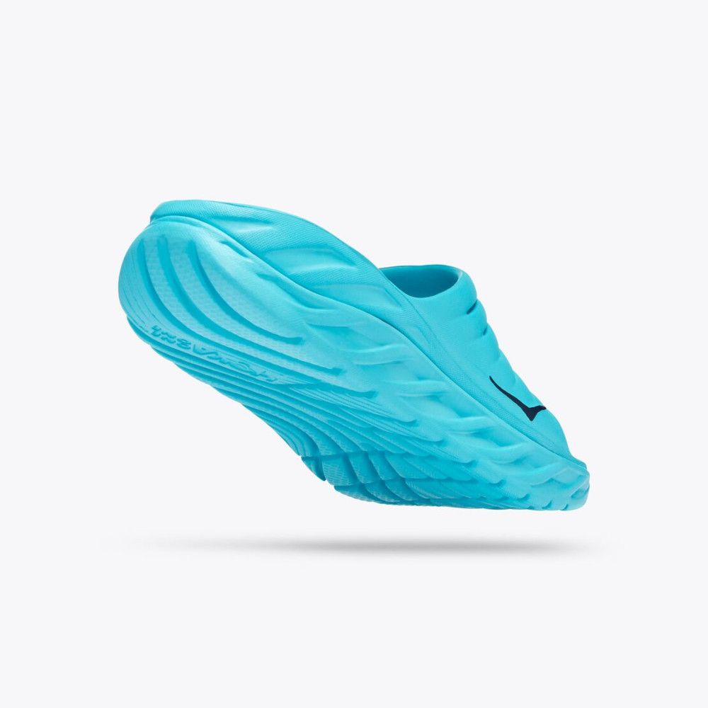 (Open Box) Hoka Ora Recovery Slide (Unisex) - Scuba Blue / Bellwether Blue - Size M10/W12