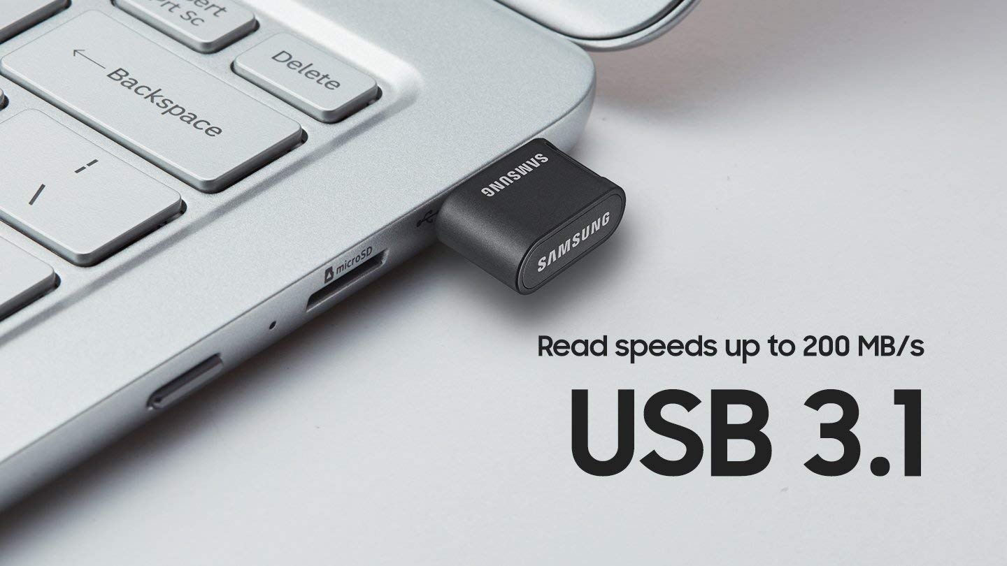 (Open Box) Samsung MUF-64AB/AM 64GB USB Fit Plus Flash Drive