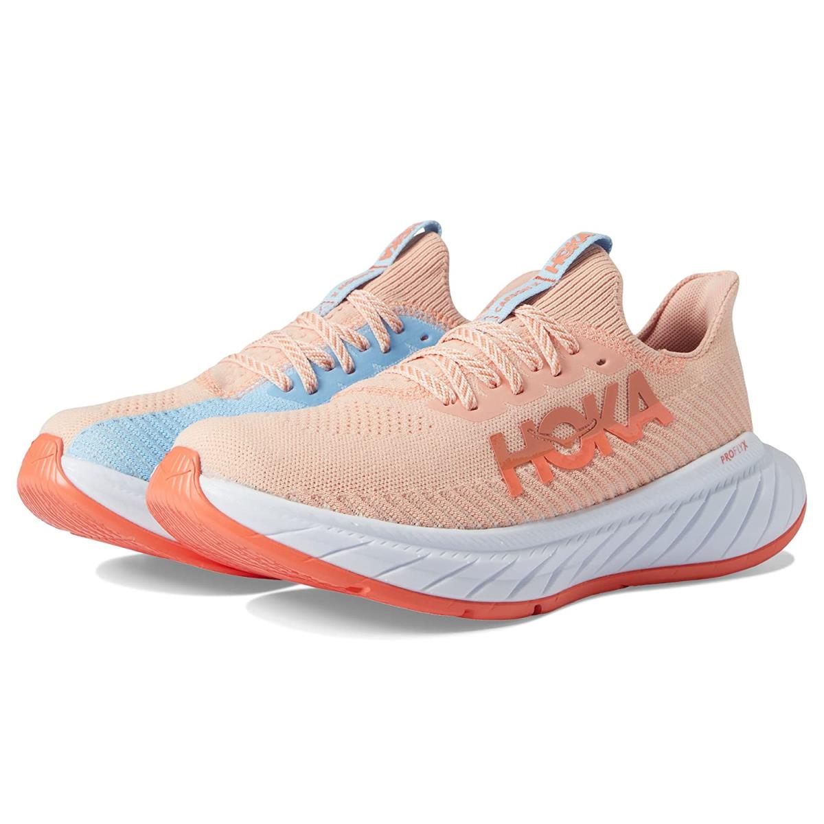 Hoka Carbon X 3 Women's Racing Running Shoe - Peach Parfait / Summer Song - Size 10