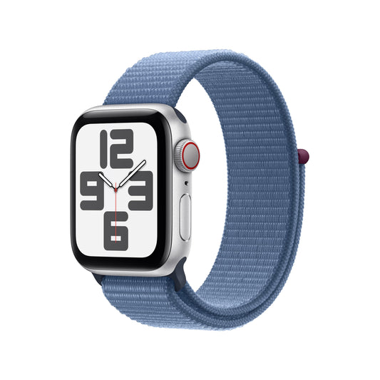 Apple Watch SE GPS + Cellular 40mm Silver Aluminum Case with Winter Blue Sport Loop (2023)