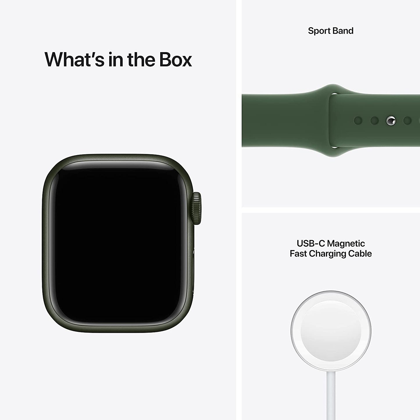 (Open Box) Apple Watch Series 7 GPS, 45mm Green Aluminum Case with Clover Sport Band