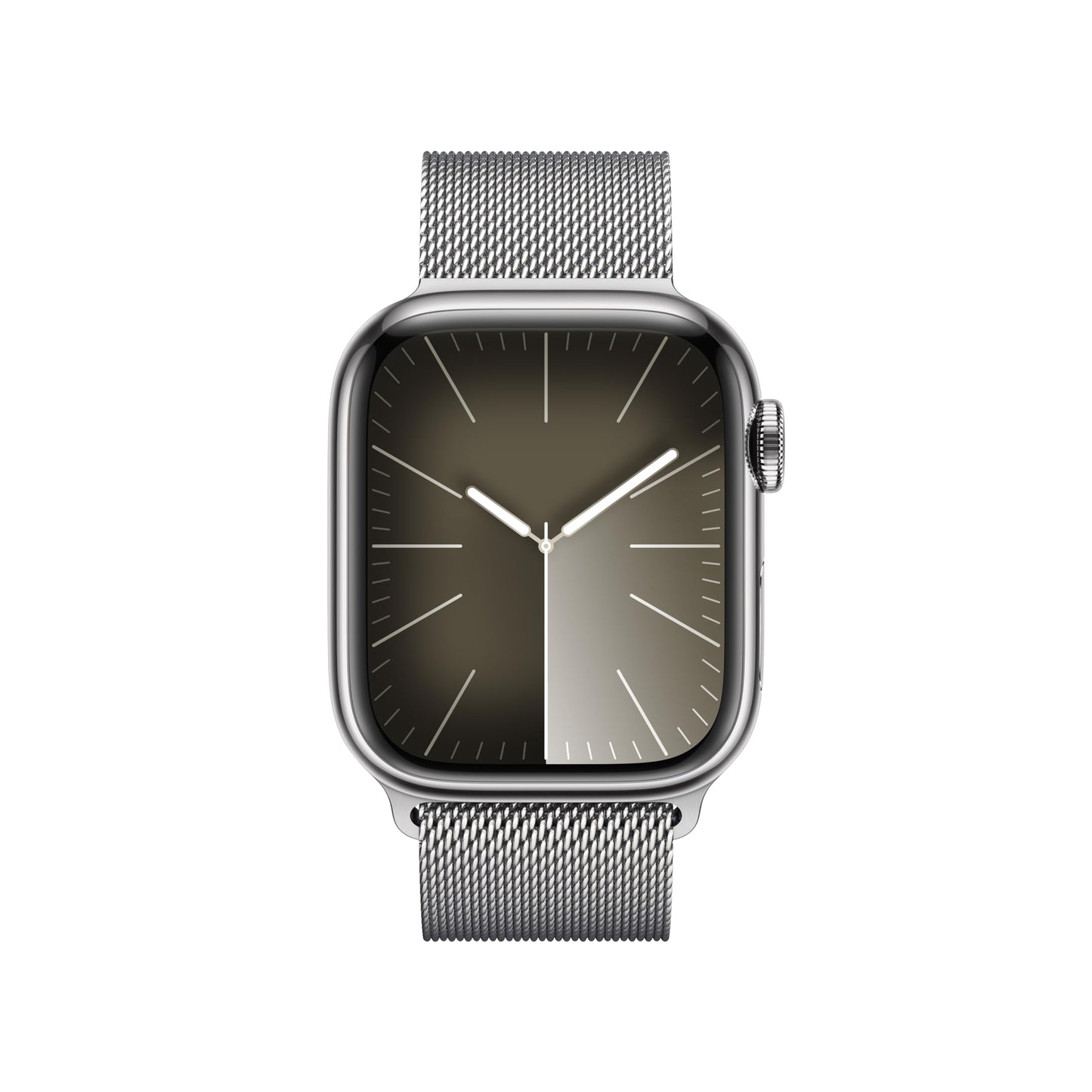 Apple Watch Series 9 GPS + Cellular 41mm Silver Stainless Steel Case with Silver Milanese Loop (2023)