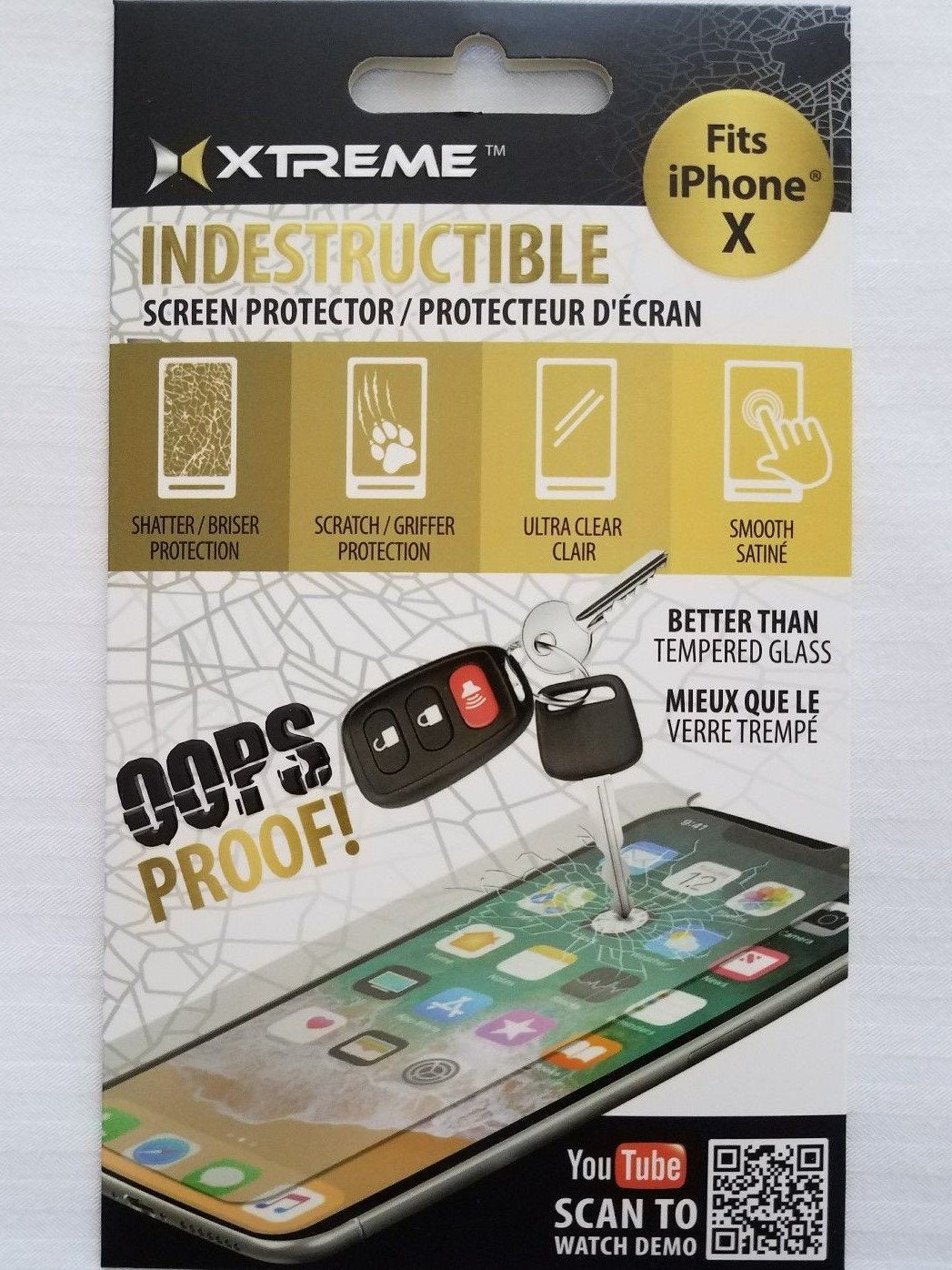 Film de protection en verre trempé iPhone X/10 ultra-transparent