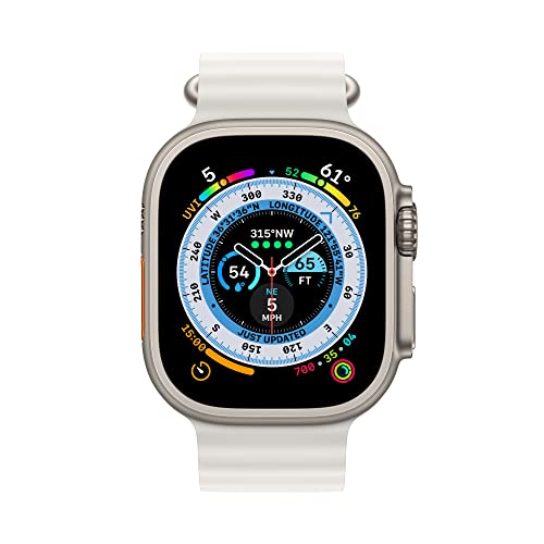 Apple Watch Ultra GPS + Cellular, 49mm Titanium Case w White Ocean Ban