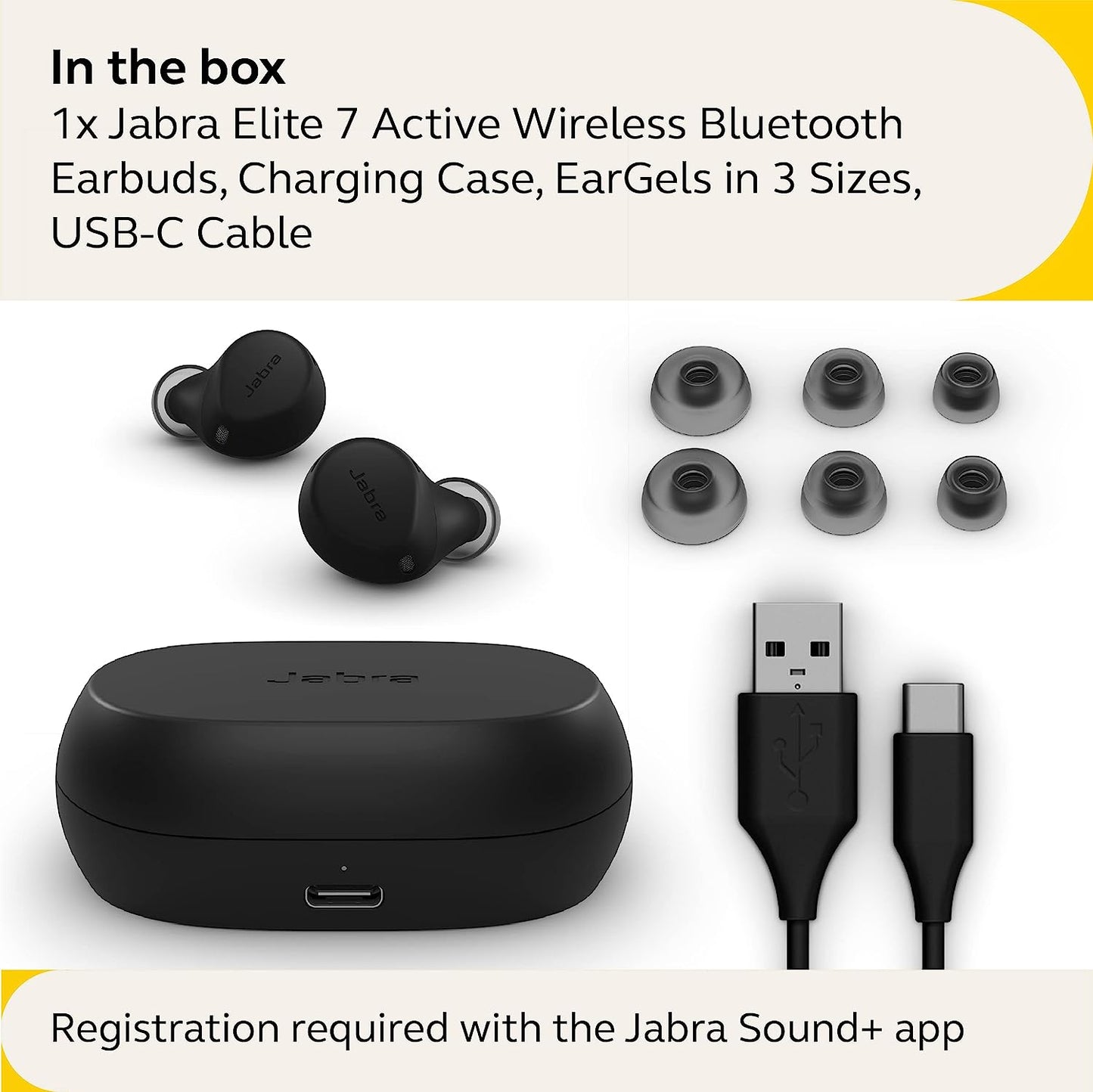 Jabra Elite 7 In-Ear Wireless Bluetooth Nouse Canceling Earbuds - Black