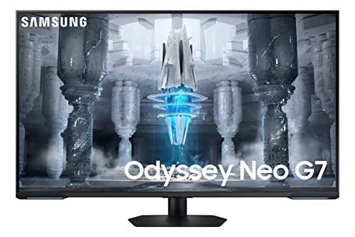 SAMSUNG LS43CG702NNXZA 43-Inch Odyssey Neo G7 Series 4K UHD Smart Gaming Monitor, 144Hz, 1ms, VESA Display HDR600, Quantum Matrix Technology, AMD FreeSync Premium Pro, 2023