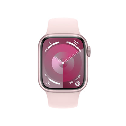 Apple Watch Series 9 GPS 41mm Pink Aluminum Case with Light Pink Sport Band - S/M (2024)