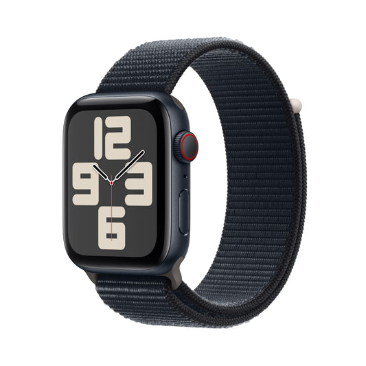 Apple Watch SE GPS + Cellular 44mm Midnight Aluminum Case with Midnight Sport Loop (2023)