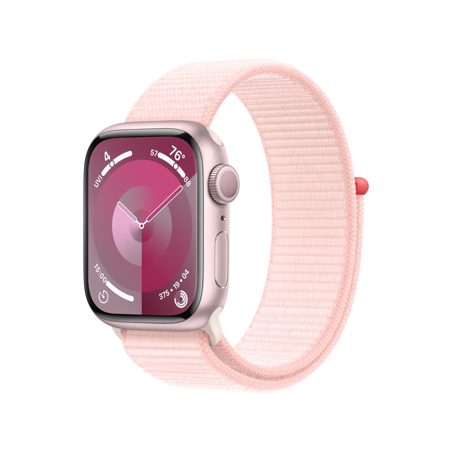 Apple Watch Series 9 GPS 41mm Pink Aluminum Case with Light Pink Sport Loop (2023)
