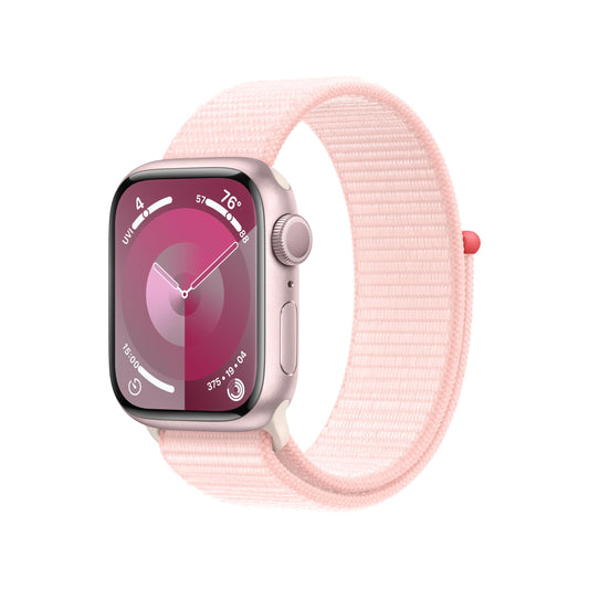 (Open Box) Apple Watch Series 9 GPS 41mm Pink Aluminum Case with Light Pink Sport Loop (2023)