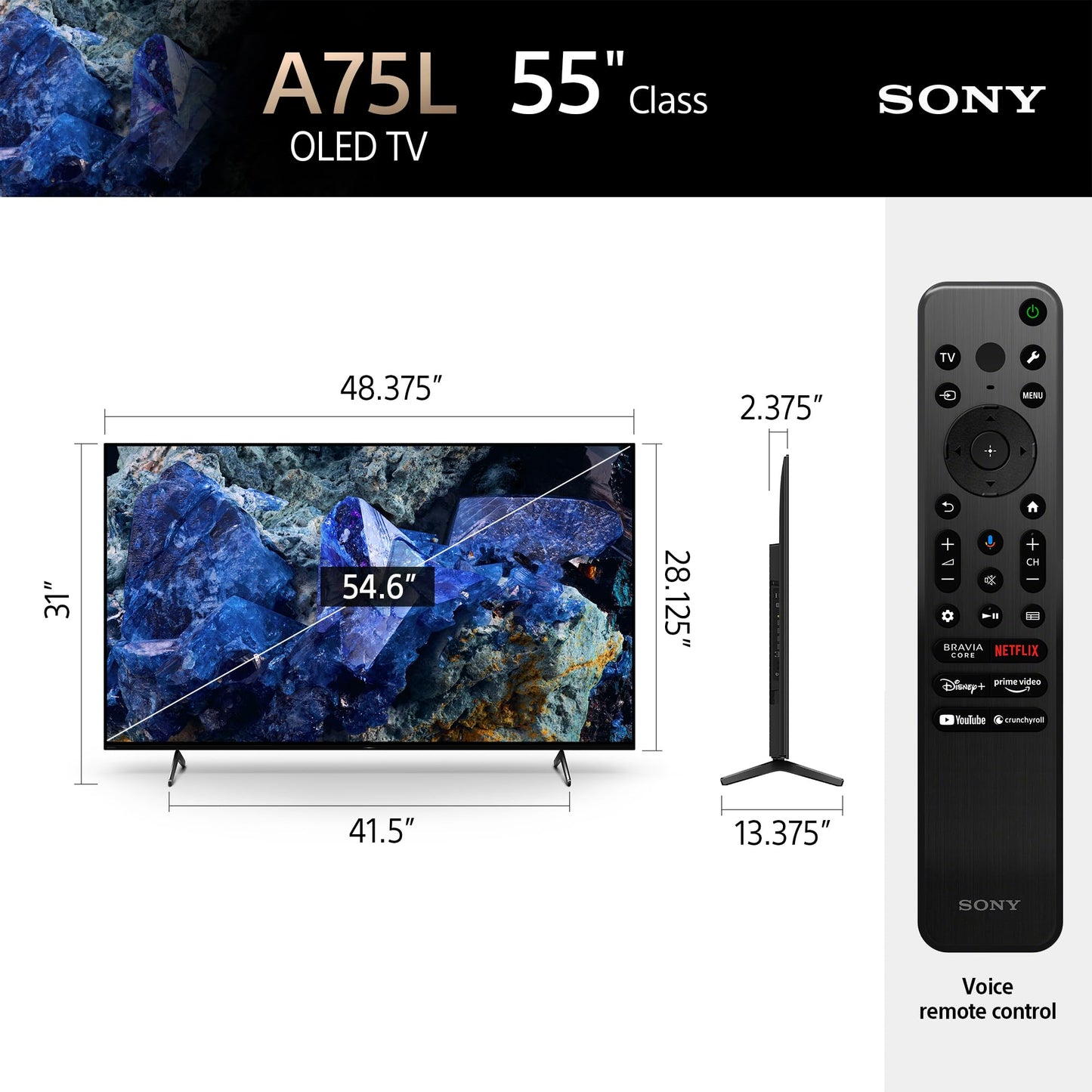 Sony OLED 55-in BRAVIA XR A75L 4K Ultra HD TV -  XR55A75L (2023)
