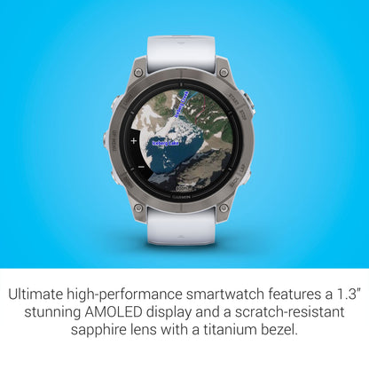 Garmin epix Pro (Gen 2) Sapphire Edition, 47mm, High Performance Smartwatch, Advanced Training Technology, Built-in Flashlight, Whitestone