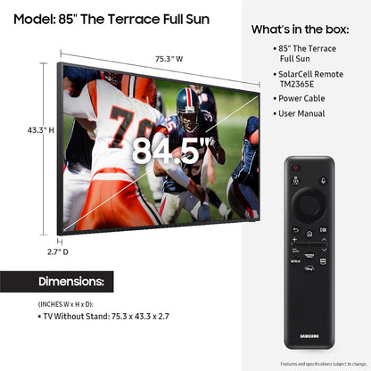Samsung 85-in The Terrace 4K UHD Full Sun Neo QLED Outdoor TV - LST9C