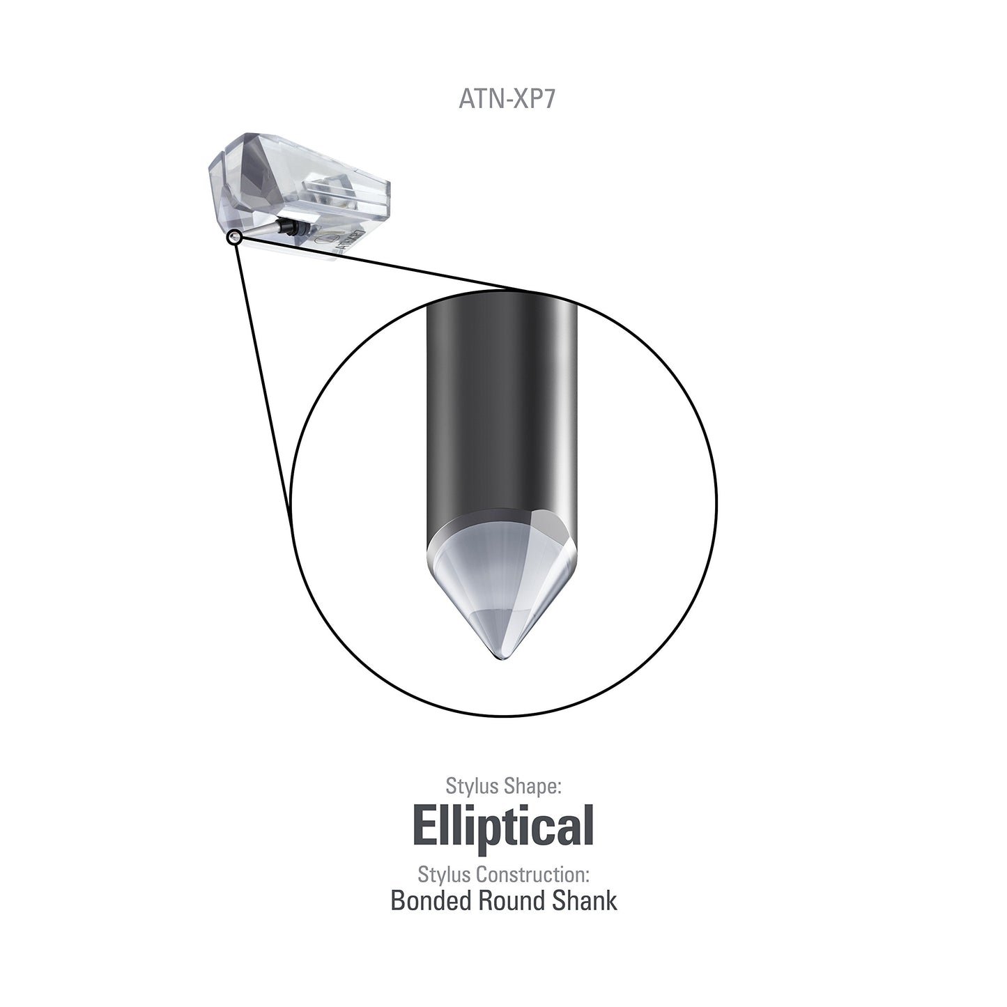 Audio-Technica ATN-XP7 Elliptical Replacement Turntable Stylus for AT-XP7 Cartridge