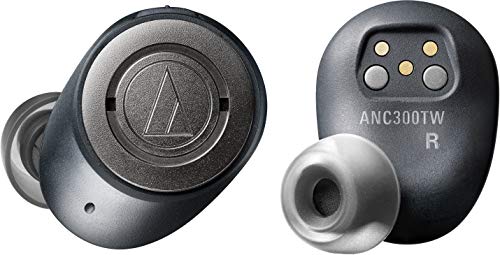 Audio-Technica ATH-ANC300TW QuietPoint Wireless Noise-Cancelling In-Ear Headphones, Black