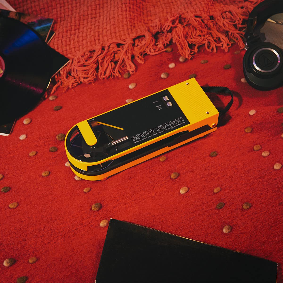 AudioTechnica AT-SB727 Sound Burger Portable Turntable with Bluetooth (Yellow)