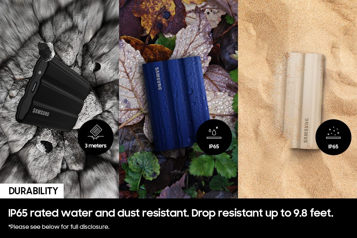 (Open Box) Samsung T7 Shield Water Resistant SSD Portable Hard Drive 2TB - Black