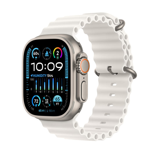 Apple Watch Ultra 2 GPS + Cellular, 49mm Titanium Case with White Ocean Band - MREJ3LW/A (2024)