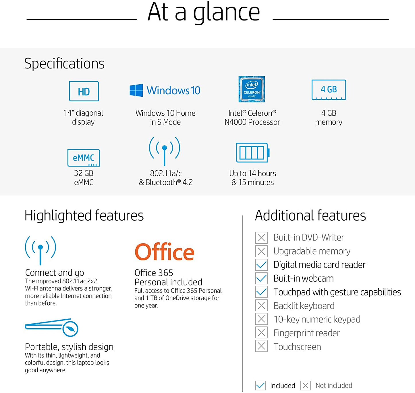 (Open Box) HP Stream 14-in 4GB 32GB 14-CB184NR Laptop Computer - w/ Office 365 - Rose Pink