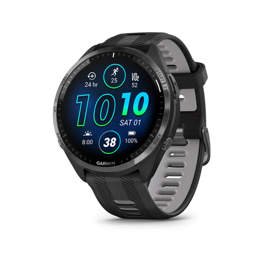 Garmin Forerunner® 965 Running Smartwatch, Black and Powder Gray
