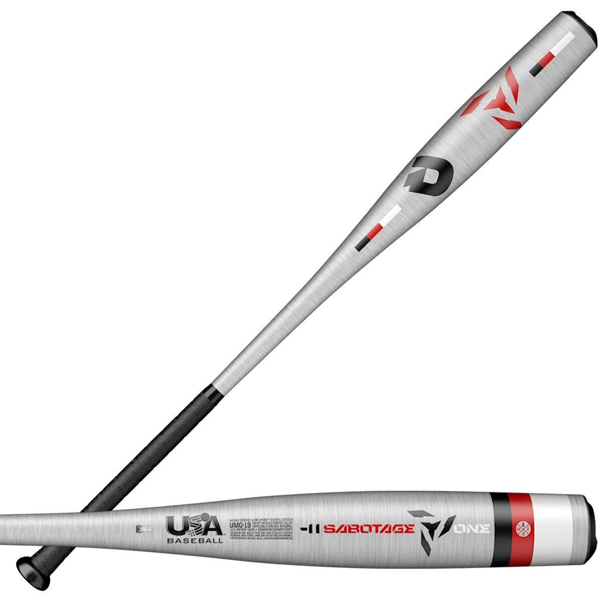 DeMarini 2019 Sabotage One (-11) 2 3/8 USA Baseball Bat, 29/18 oz.