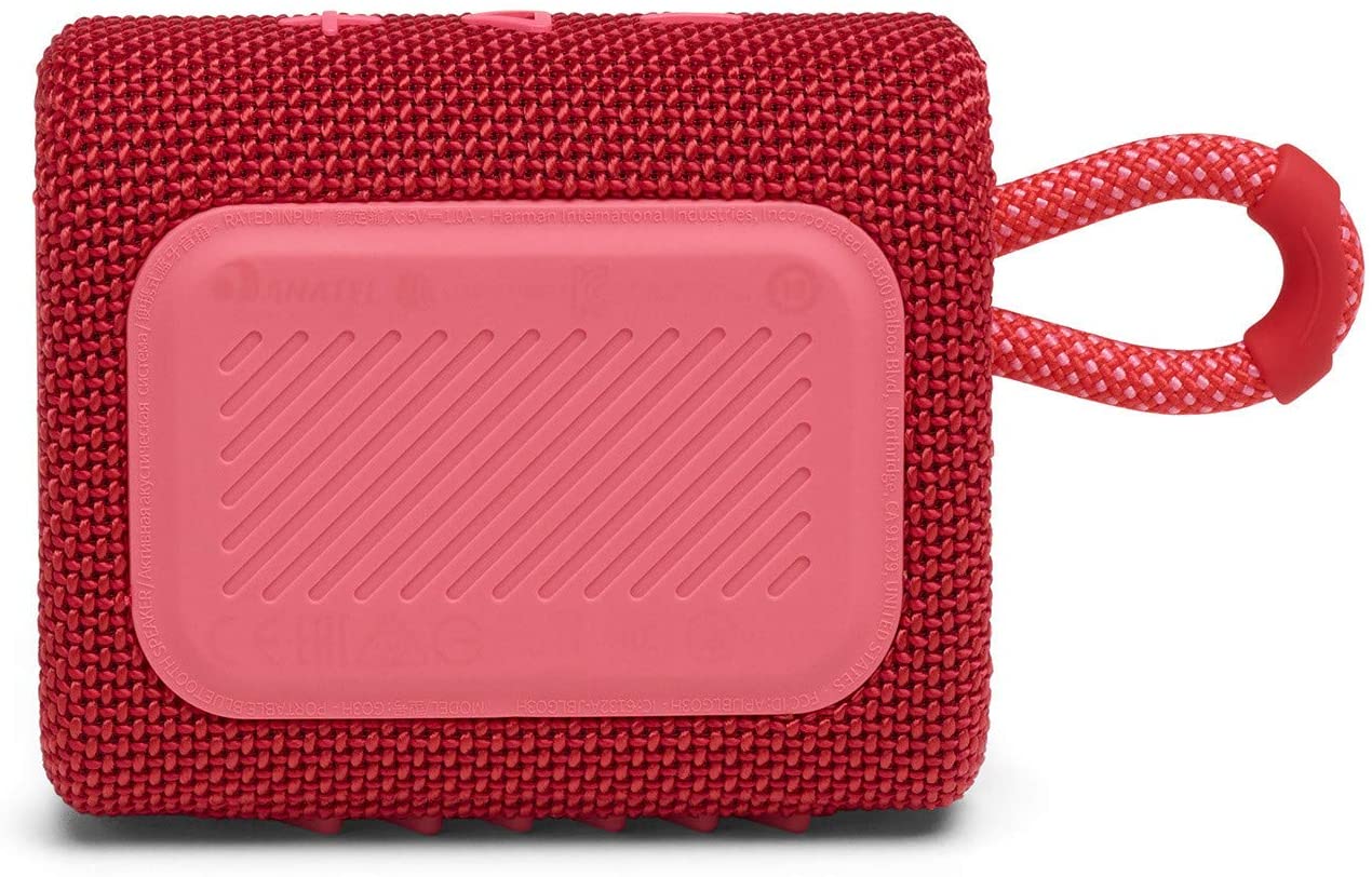 JBL Go 3 Portable Waterproof Bluetooth Speaker, Red