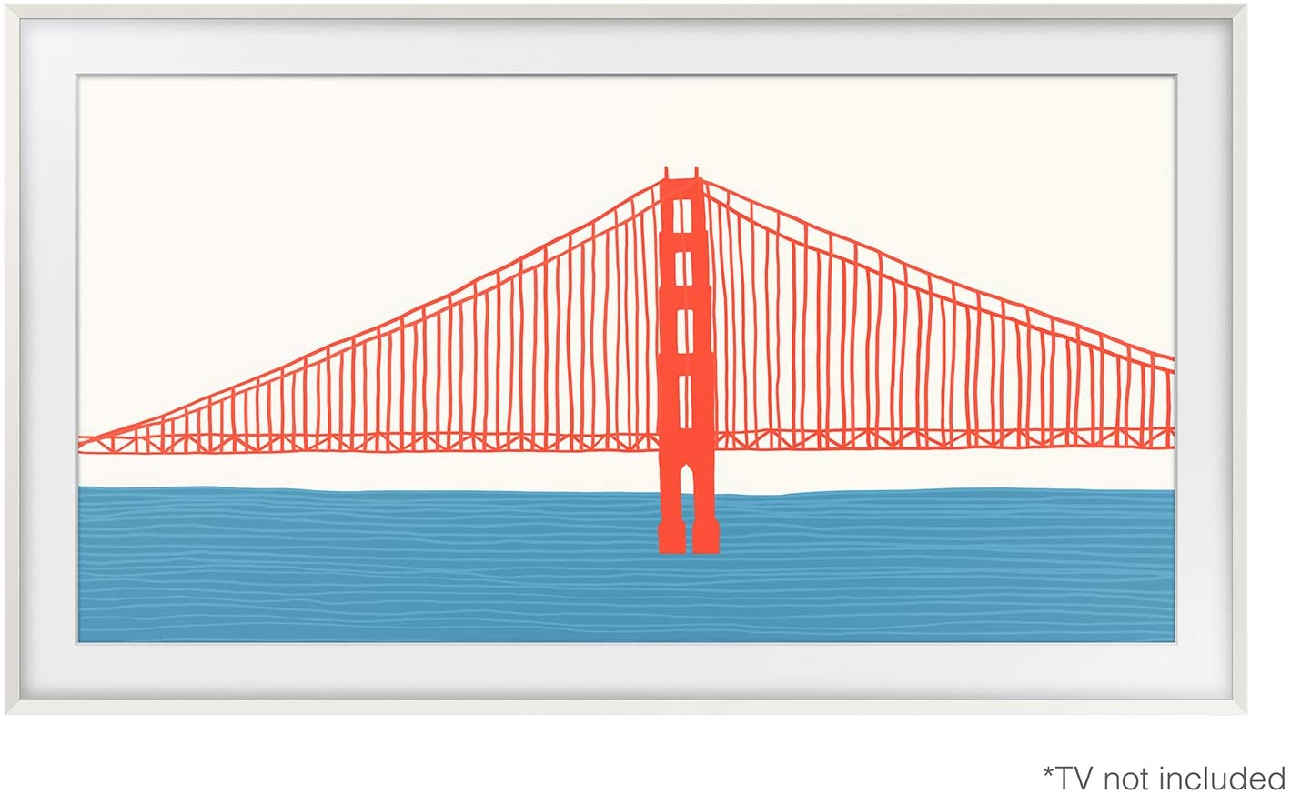 Samsung 65-in The Frame Customizable Bezel - Beveled White (2021)