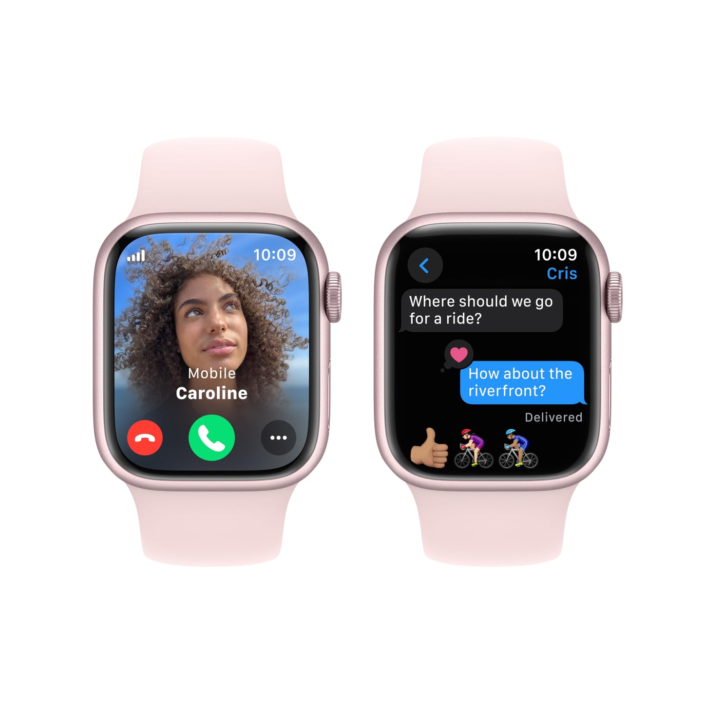 Apple Watch Series 9 GPS + Cellular 41mm Pink Aluminum Case with Light Pink Sport Band - S/M (2023)
