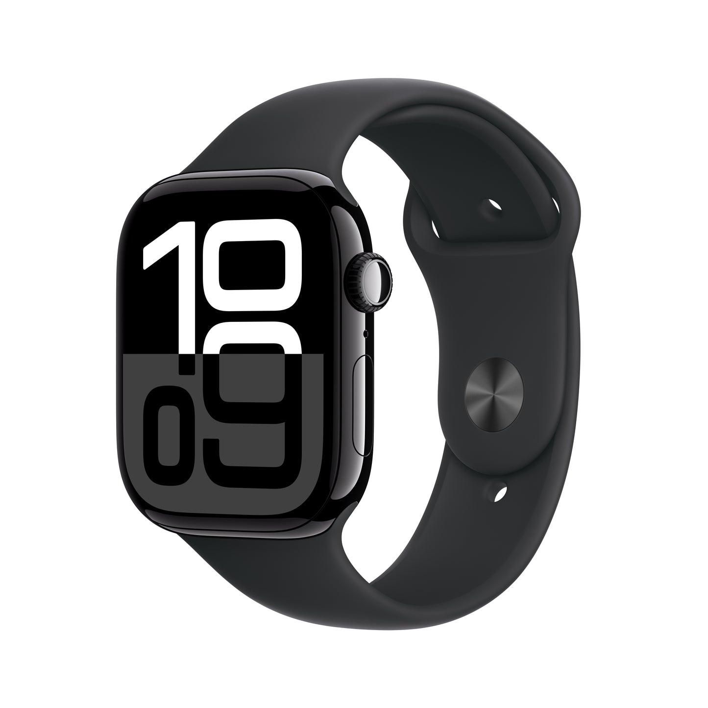 (Open Box) Apple Watch Series 10 GPS 46mm Jet Black Aluminum Case with Black Sport Band - S/M - MWWP3LW/A (2024)