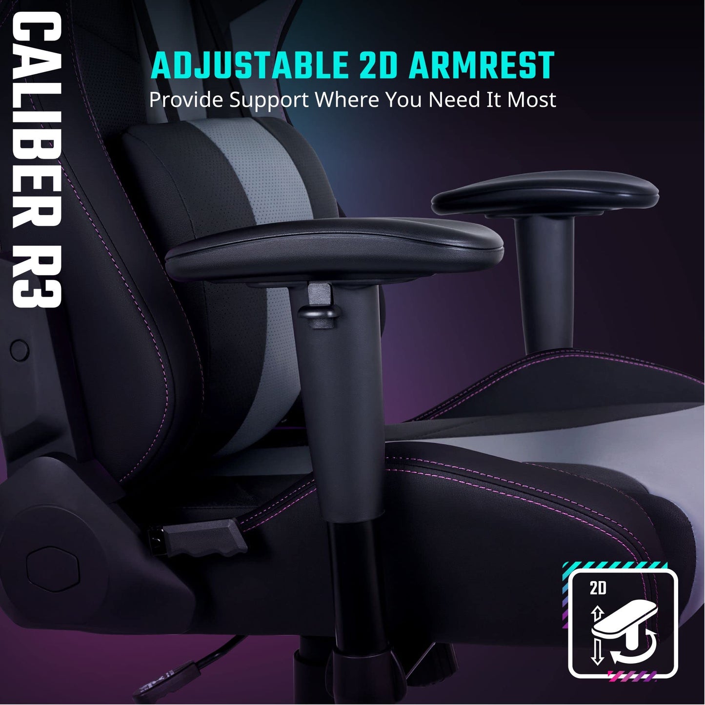 Cooler Master Caliber R2 Gaming Chair - Gray - CMI-GCR2C-GY