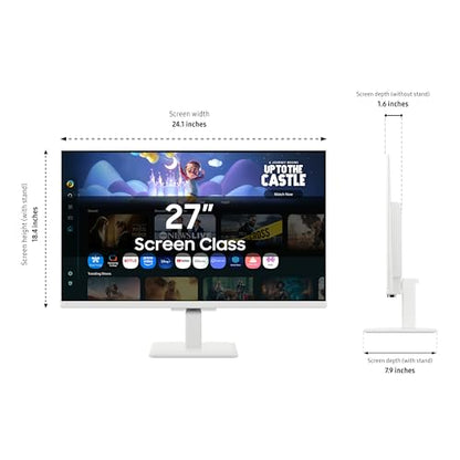 Samsung 27-Inch M5 (M50F) FHD Smart Monitor with Streaming TV, Speakers, White, LS27FM503ENXZA