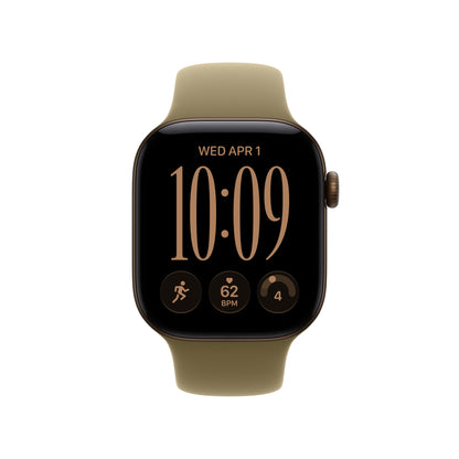 Apple Watch Series 12 GPS 42mm Dark Bronze Aluminum Case with Olive Sport Band - S/M - MJEF4LS/A (2026)