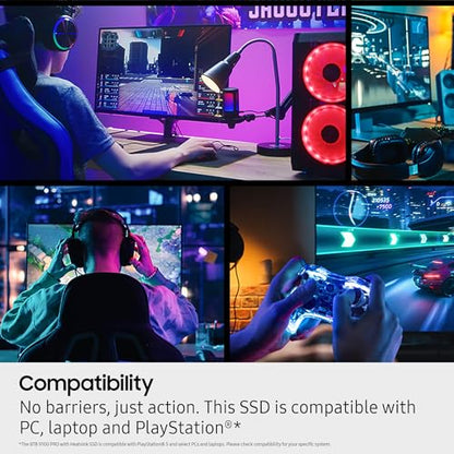 Samsung 1TB 9100 Pro with Heatsink Internal SSD Drive, PCIe 5.0 x4, NVMe 2.0 - MZ-VAP1T0CW