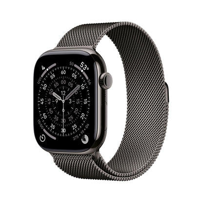 (Open Box) Apple Watch Series 11 GPS + Cellular 46mm Slate Titanium Case with Slate Milanese Loop - M/L - MFD44LW/A - (Fall 2025)