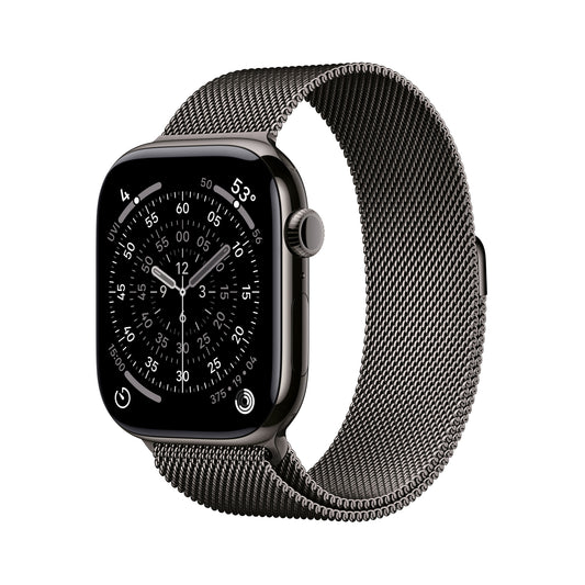(Open Box) Apple Watch Series 11 GPS + Cellular 46mm Slate Titanium Case with Slate Milanese Loop - M/L - MFD44LW/A - (Fall 2025)