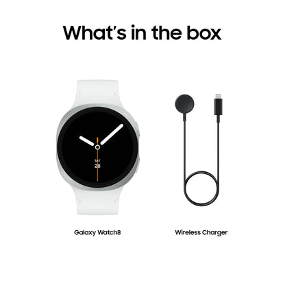 Samsung Galaxy Watch8 Cellular LTE Aluminum Smartwatch 44mm BT - White - (2025, SM-L335UZSAXAA)