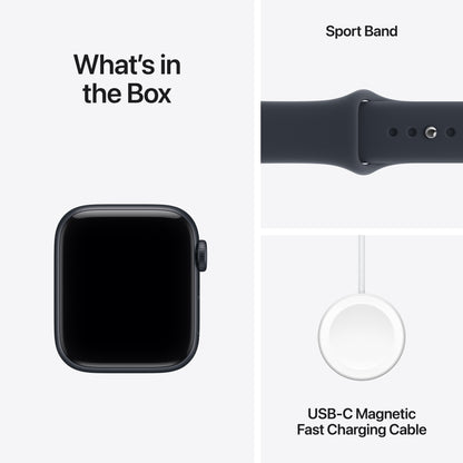 Apple Watch SE 3 GPS 40mm Midnight Aluminum Case with Navy Blue Sport Band - M/L - MJL14LW/A (2026)