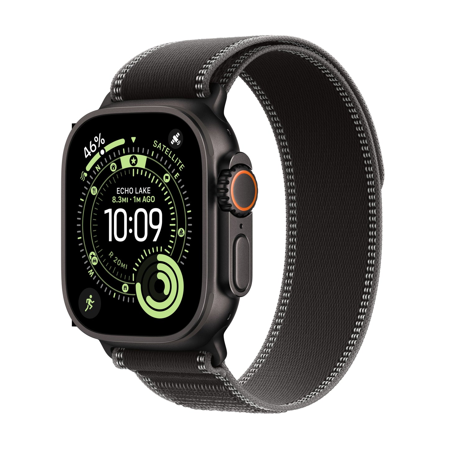 Apple Watch Ultra 3 GPS + Cellular 49mm Black Titanium Case with Black/Charcoal Trail Loop - S/M - MF1D4LW/A - (Fall 2025)