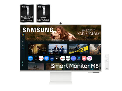 Samsung 32-in Smart Monitor M8 M80F 4K Samsung Vision AI - White - LS32FM803UNXZA