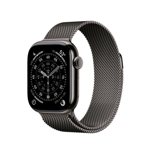 Apple Watch Series 11 GPS + Cellular 42mm Slate Titanium Case with Slate Milanese Loop - MF8U4LW/A - (Fall 2025)