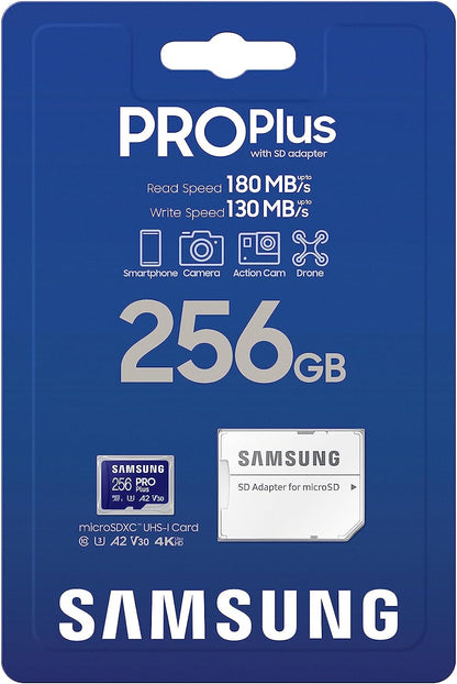 (Open Box) Samsung 256GB Pro Plus microSD Memory Card + Adapter
