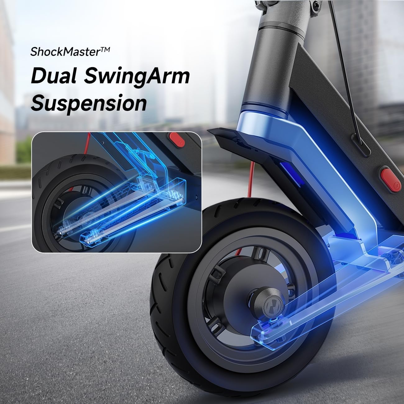 NAVEE S40 Cyberpunk Electric Scooter - 700W, 20mph, 25 mile Range, Apple Find My