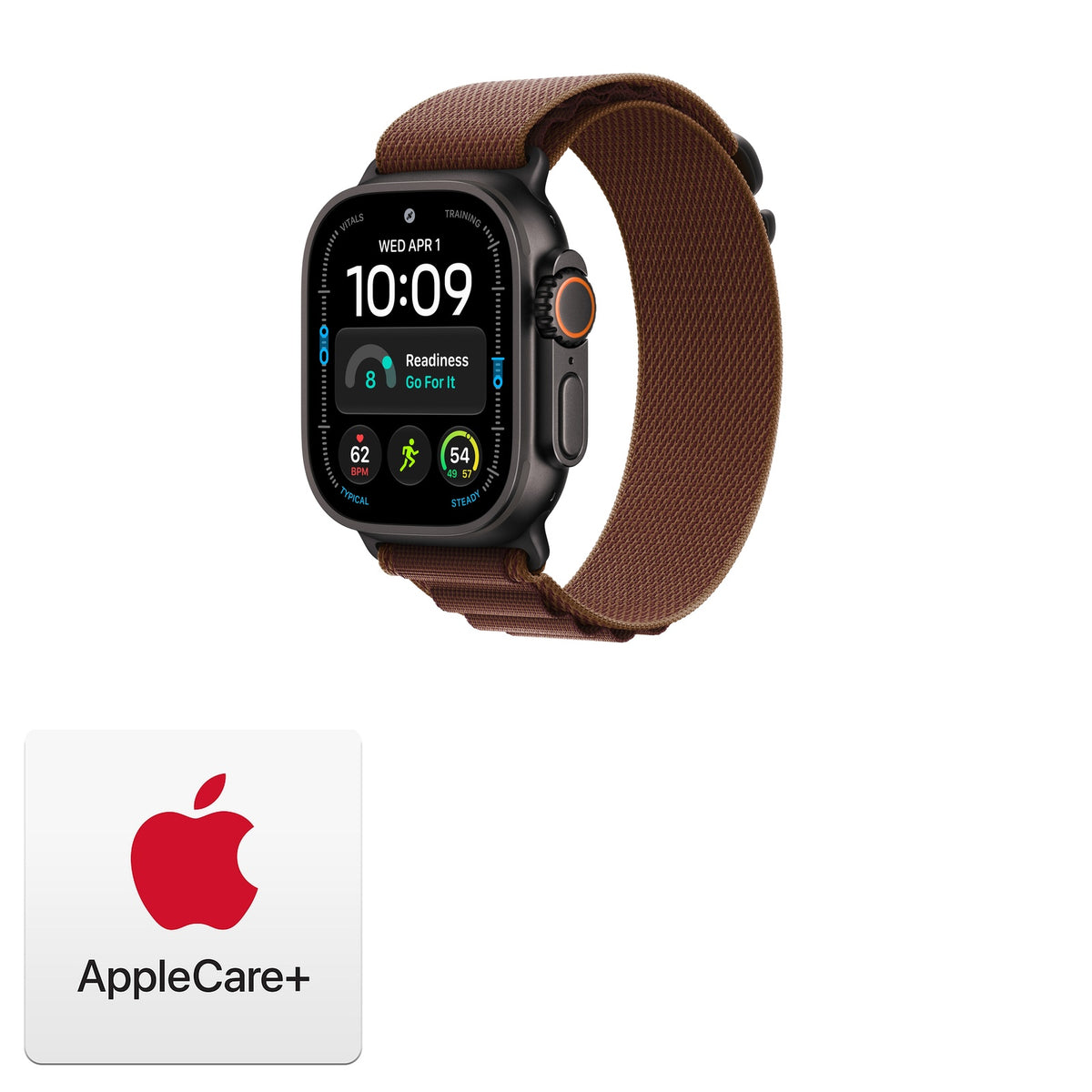 Apple Watch Ultra 4 GPS + Cellular 49mm Black Titanium with Burgundy Alpine Loop - L - MJC24LS/A - Bundle w AppleCare+