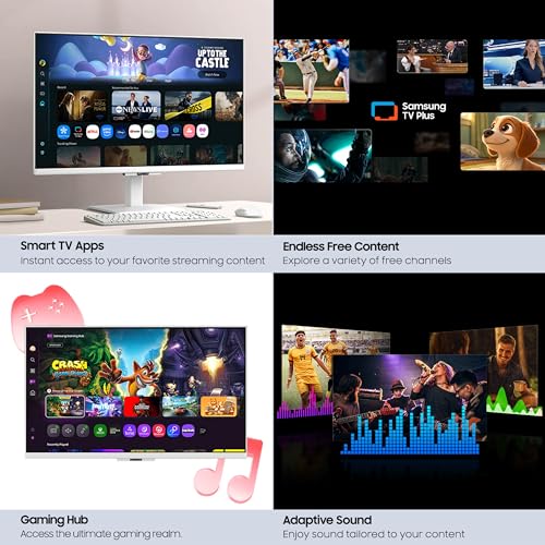 Samsung 27-Inch M5 (M50F) FHD Smart Monitor with Streaming TV, Speakers, White, LS27FM503ENXZA