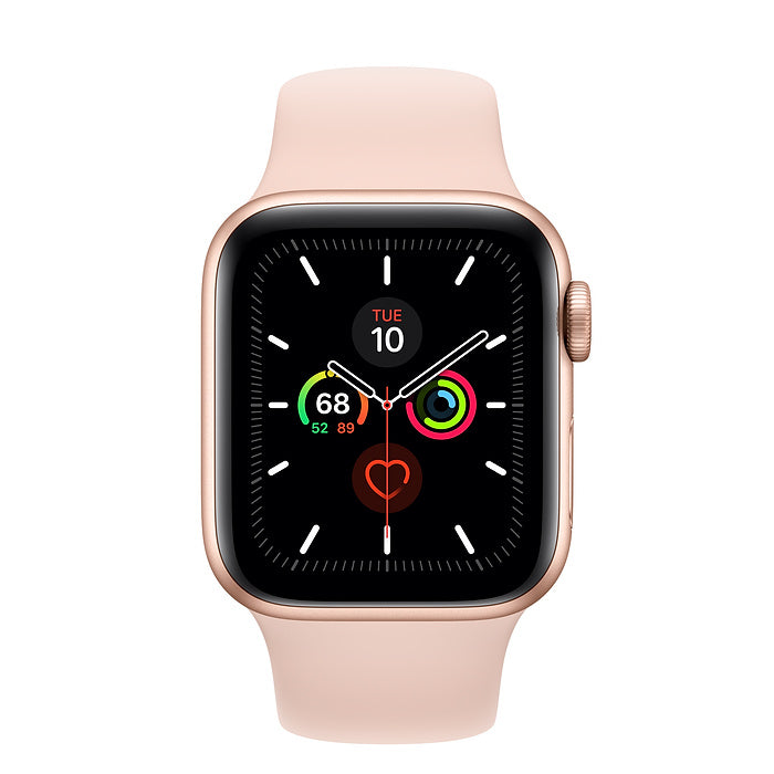 (Open Box) Apple Watch Series 5 GPS + Cellular, 40mm Gold Aluminum Case with Pink Sand Sport Band - MWWP2LL/A