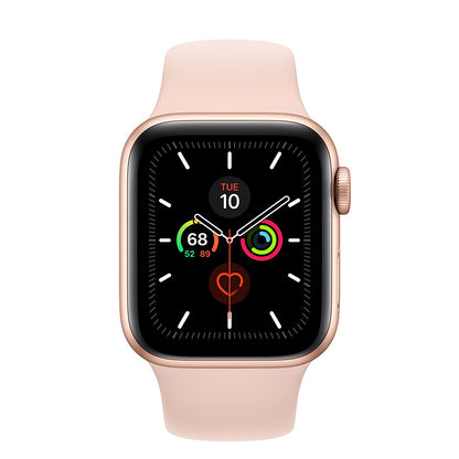(Open Box) Apple Watch Series 5 GPS + Cellular, 40mm Gold Aluminum Case with Pink Sand Sport Band - MWWP2LL/A