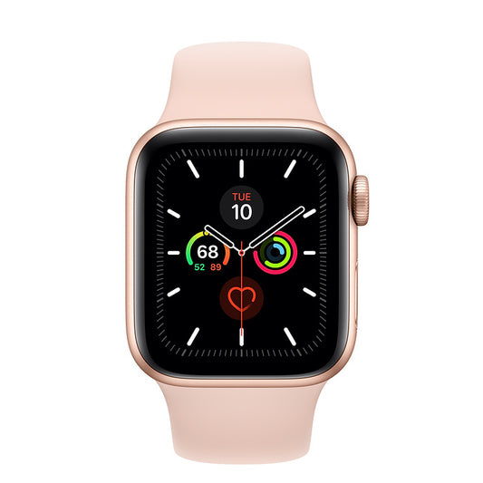 (Open Box) Apple Watch Series 5 GPS + Cellular, 40mm Gold Aluminum Case with Pink Sand Sport Band - MWWP2LL/A