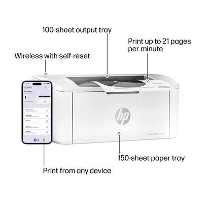 HP LaserJet M110w Wireless Black & White Printer, Mobile Printing - 7MD66F#BGJ