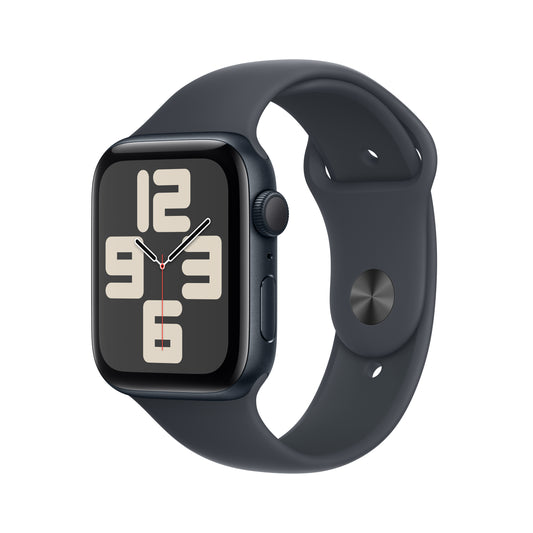 Apple Watch SE GPS 44mm Midnight Aluminum Case with Midnight Sport Band - S/M - MXEJ3LL/A (2024)